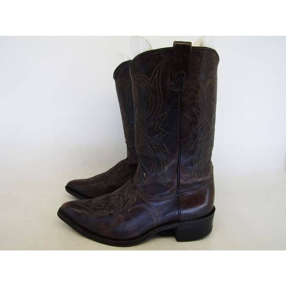 Texas Brand Mens Size 9 EE Brown Leather Western Cowboy Boots main image 6